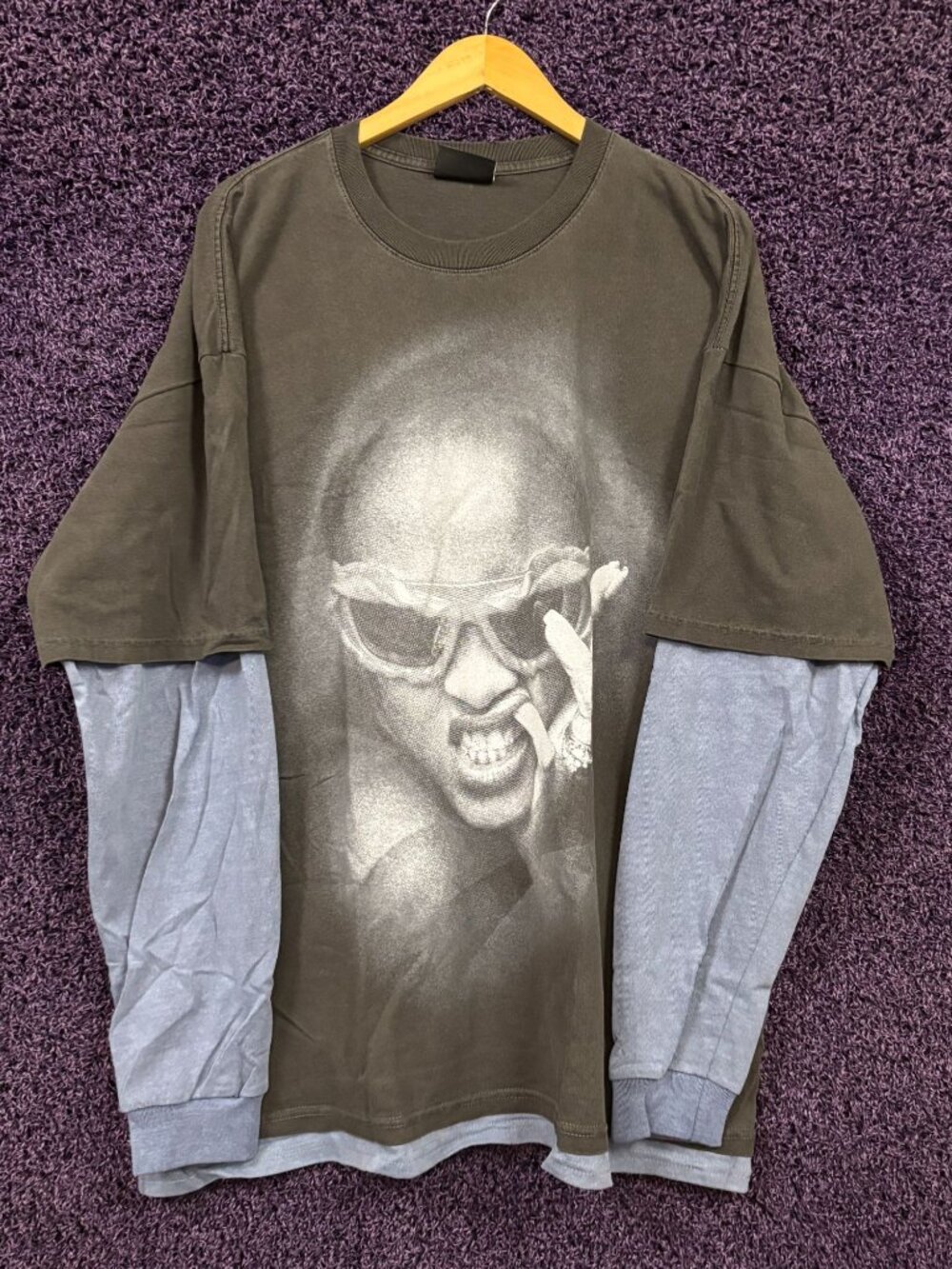 Rihanna Since 2005 Baggy Pop Layered Long Sleeve Shirt 2XL